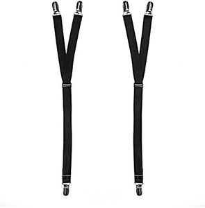 Comfy Clothiers Y-Style Shirt Stays for Men & Women (Black) - Shirt Holders to Keep Shirt Tucked In