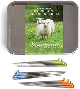 Precision Felting Needles for Wool, Essential Tools for Beginner to Expert, German Made, High Carbon Steel, Color Coded, Gauges 36 Star, 38 Star, and 40 Spiral, Metal Sharps Container for Safe Storage