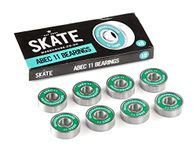 Skatewarehouse ABEC 11 Green x8 608 Fast and Smooth Premium Skateboard Bearings for Wheels - fits Skate board/stunt scooters/long board/roller skates/micro scooter/fidget spinner/inline skates/quad