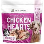 Dr. Harvey's Chicken Hearts Freeze Dried Training Dog Treats with Real Chicken Hearts for Dogs, 7 Ounces