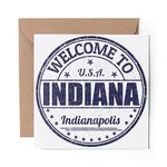 1 x Greeting Card Welcome To Indiana Indianapolis USA - Blank Birthday Celebration Anniversary #5884