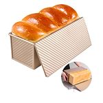 OGIBRIDI Bread Toast Mold with Cover Non-Stick Pullman Loaf Tin with Lid Square Loaf Pan Toast Bread Box Large Bread Tins Sandwich Loaf Bread Pan Aluminum Alloy for Baking 2.2lb