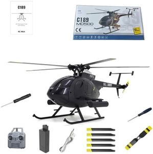 Aetheria MD500 C189 Remote Control Helicopter, 1:28 2.4G 4CH Single-Rotor RC Helicopter Little Bird Aircraft Gift for Adults with One-Key Takeoff/Landing, 6G Mode, Stunt Actions-RTF Version