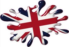 PCSL 3D Effect Union Jack Car Splat - Waterproof Vinyl Sticker - Retro Splat Van Car Bike Decal