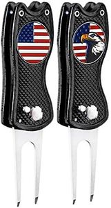 FINGER TEN Golf Divot Repair Tool & Ball Marker (2 in Black+2 Ball Marker)
