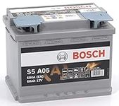 Bosch S5A05 - car battery - 60A/h - 680A - AGM technology - adapted for vehicles with Start/Stop system - Type 027