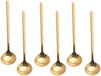 6 PCS Gold Coffee Spoons, 18/8 Stai