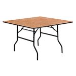 Flash Furniture 4-Foot Wood Folding Banquet Table, Black, 48 in Square