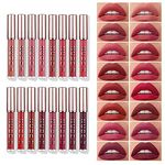 Matte Liquid Lipstick Makeup Set Velvety Long Lasting Waterproof High Pigmented Velvet Lipgloss Kit Beauty Cosmetics Makeup Gift Set (16PCS)