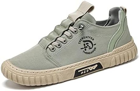 Mens Walking Shoes Summer Casual Breathable Canvas Sneakers Non-Slip Low-top Sport Jogging Shoes Men's Lightweight Tennis Casual Shoes Men's Lace up Fashion Sneakers Loafers & Slip-Ons Green