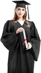 GRADWYSE Bachelor Graduation Cap Gown 2019 Year Charm for Bachelor or High School Graduates 48" (Fit 5'3"~5'5") Black