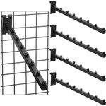 Oudain 5 Pack 17.7 Inches Gridwall Waterfall Hook 7 Balls Grid Display Panel Waterfall Display Gridwall Accessories Square Tubing Gridwall Hangers for Clothing Retail Shop Display Trade Show (Black)