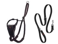 HALTI No Pull Harness Size Large & HALTI Training Leash Size Large, Black Combination Pack - Stop Your Dog Pulling on the Leash. Adjustable, Lightweight and Easy to Use. Suitable for Large Dogs