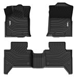 3W Floor Mats Fit Toyota Tacoma 2016-2023 (Only for Double Cab and Automatic), TPE All Weather Custom Fit Floor Liner for Toyota Tacoma 1st and 2nd Row Full Set Car Liners, Black