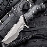 HX OUTDOORS fixed blade knife with sheath, tanto knife survival knife,made fo 440C stainless steel and Ergonomics G10 Non-slip Handle (D-124)