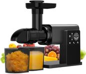 Cold Press Juicer Machines, Slow Masticating Juicers with LED Smart Touch Screen, Professional Extractor for Leafy Greens, Kale & Fibrous Vegetables, 2 Modes & Reverse, BPA-Free
