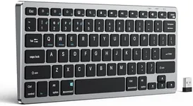 XIWMIX Multi-Device Bluetooth & 2.4G Wireless Keyboard,Switch up to 4 Devices,Dual-Mode Portable Universal Rechargeable Keyboard for iPad/Tablets/iPhone/Laptop/PC and More iOS Android Windows