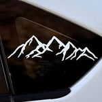 White Rocky Mountains Sticker - Vinyl Die Cut Window Sticker Decal for Car Truck SUV Bike Computer Tablet Phone MacBook Decoration (8 x 2.3 inches)