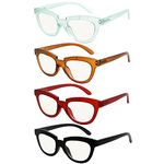 Eyekepper Women 4-Pack Progressive Multifocus Reading Glasses Half Moon Multifocal Readers +1.00