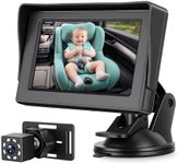 MYPIN 4.3'' Baby Car Camera & Monitor for Back Seat, HD 1080P with Night Vision Function, 150° Wide View with Reusable Sucker Bracket, Real Time Infant Safety, Easy Install for Toddlers & New Parents