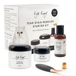 Eye Envy Cat Tear Stain Remover Starter Kit with ProPowder Brush | Stain Solution, Applicator Pads, Stain Powder and Small Applicator Brush | Lasts 30-45 Days