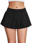 Avidlove Women Sexy Role Play Pleated Mini Skirt Short Plaid Skirts for Schoolgirl Black XXL
