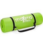 Maximo Yoga Mat, Exercise Mat 1/2 Inch Extra Thick Multipurpose Fitness Workout Mat 72" x 24" with Carrying Strap, Yoga Mats for Women and Men, Non Slip for Yoga, Pilates, Gym, Exercise Green