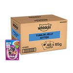 Whiskas Wet Food For Kittens (2-12 Months), Tuna In Jelly Flavour, 48 Pouches (48 X 85G), 1 Count