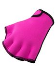 FitsT4 Aqua Gloves Webbed Paddle Swim Gloves Fitness Water Aerobics and Water Resistance Training for Men Women Children Rose Red L