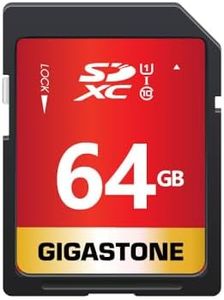 Gigastone 64GB Class 10 UHS-1 U1 Prime SD XC Memory Card Up to 45MB/s [Compatible with Canon EOS Rebel T5 T5i T6 T6i 80D 6D SL1 Nikon D3300 D5500 D5600 D7200 D750 Sony Pentax Kodak Olympus Panasonic]