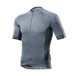 Santic Cycling Jerseys for Men Short Sleeve Cycling Tops Mens Biking Jersey Cycling Shirts Breathable Yorkson Grey EU XL