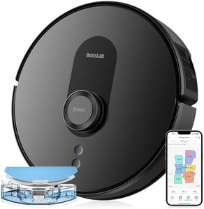 +360 S8 Pro aspirador y trapeador robot, Batería de 5,000 mAh, Mapeo LiDAR, Gestión de mapas de múltiples pisos, 150 minutos de autonomía, Ideal para cabello de mascotas, Compatible con Alexa y Google