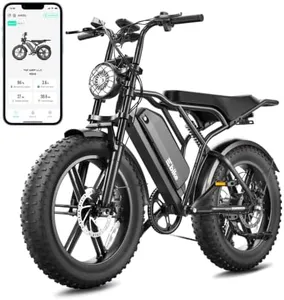 TST Electric Bike for Adults, 1500W Peak Motor 60 Miles Fat Tire E Bike 48V 15Ah Removable Battery 20" Electric Bike with Full Suspension UL 2849 Certification Black