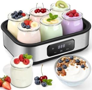 ANZKTOS Yogurt Maker with Adjustable Temperature & 48H Timer - 6 Glass Jars for Homemade Probiotic Yogurt, for Family Wellness & Healthy Diet Lovers