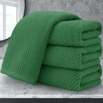 Bathroom Hand Towels Set of 4, Large 18" x 28" - 100% Cotton | Quick Dry | Light Weight | Thick | Soft | Absorbency, Hand Towels for Bathroom, Bathroom Essentials Set, Hunter Green