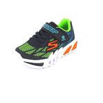 Skechers Boys Flex-Glow Elite Vorlo Sneaker, Navy Synthetic Multi Trim, 13.5 UK