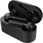 iHome XT-49 Wireless Headphones with Rechargeable Travel Case, Bluetooth Headphones with Microphone and Touch Control, Black