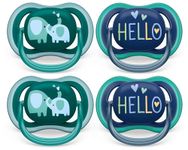 Philips Avent Ultra Air Pacifier 18m+, Opal Elephant/Blue Hello, 4 pack SCF349/20