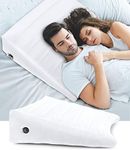 BLABOK Inflatable Wedge Pillow for Sleeping, Traveling, Reading, Triangle Bed Wedge Pillow, Back, Knee and Leg Support for Side and Stomach Sleepers Acid Reflux, Anti Snoring(White)