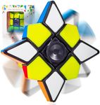 CUBIDI® Star Fidget Cube Spinner 2 in 1 Toy, 1x3x3 Magic Speed Cube for Adults, Teens and Kids - Lightweight, Durable, Smooth ABS Plastic for Anti-Stress Sensory, Desk Toy, Ideal as Travel Fidgeting