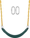 REZNOR Flexible Swing Seat Set for Kids/Adults Outdoor Park Garden Tree Backyard with 60” Plastic Coated Chain, Weight Support Upto 150kg, Green/Yellow