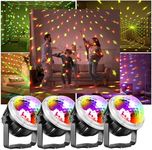 4 Pack Disco Lights, Disco Ball, Party Lights, Disco Ball Lights, RGBY Mini Disco Lights for Parties, Decor for Xmas Halloween Birthday Home Living Room Gifts