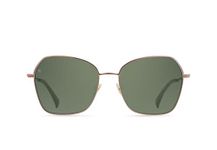 RAEN Eyewear - Women’s Zhana Sunglasses - Hexagonal Sunglasses with UVA and UVB Protection, Satin Rose Gold / Solaris