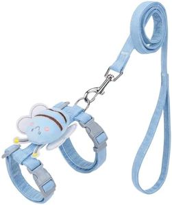 Cat Harness and Lead Set, Adjustable Escape Proof Kitten Harness, Pet Safe Travel Walking Kitten Leash, Bule, 4 in 1 Detachable, Breathable Cat Leash for Outdoor Walking