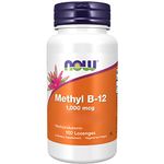 Now Foods Methyl-B12, Methylcobalamin, 1000mcg, depot, one tablet every 2 days, 100 vegan Lozenges, Gluten Free, Vegetarian, Soy Free, Non-GMO