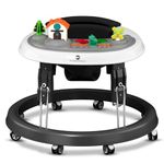 StarAndDaisy Walker for Kids 6 to 24 Months/Baby Walker Boy & Girl with 360° Rotational Wheels, Removable Tray& Padded Seat/Foldable Walker for Kids for 1 Year with Adjustable Height -Black