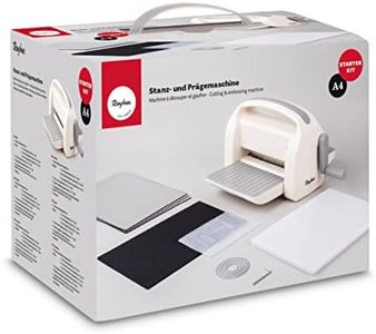 Rayher Máquina troqueladora y relieves A4, apertura 22,5 cm, 12 piezas, manualidades, 50275000