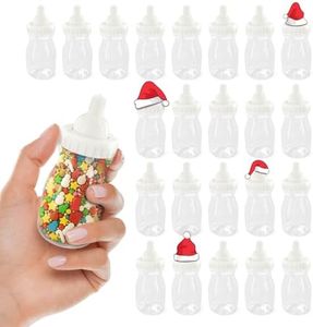 Baby Bottles for Baby Shower Game - 24Pcs Plastic Baby Bottles for Baby Shower Decorations Mini Baby Bottles for Baby Shower Decor - 3.94 inch Baby Bottle for Baby Shower Game Small Baby Bottles