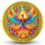 Phoenix Raising Sobriety Chip for Celebrating Recovery with Serenity Prayer AA Medallion (Single Coin)