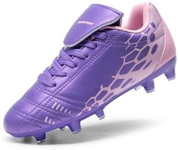 DREAM PAIRS Boys Girls Soccer Football Cleats Shoes for Little/Big Kid,Size 10 Toddler,Light/Purple/Pink,SUPERFLIGHT-3K